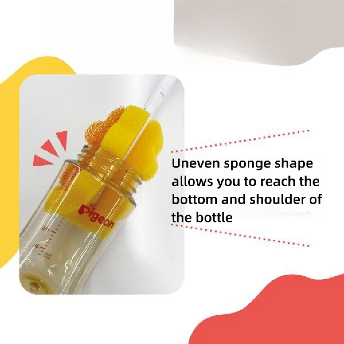 Pigeon Baby Bottle rotate Sponge Brush