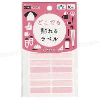 Japan KAWAGUCHI Stick On Waterproof Name Label 16pcs (Pink) Japan KAWAGUCHI Stick On Waterproof Name Label 16pcs (Pink)