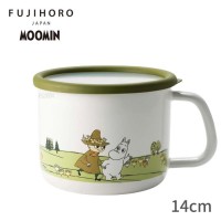 Fuji Enamel 2 in 1 Food Container and Cooking Pot 14cm (Moomin Olive) Fuji Enamel 2 in 1 Food Container and Cooking Pot 14cm (Moomin Olive)