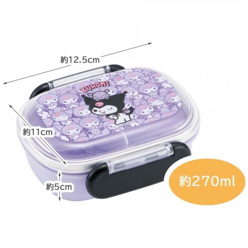 Skater Antibacterial Airtight Lunch Box Oval (Kuromi) 270ml