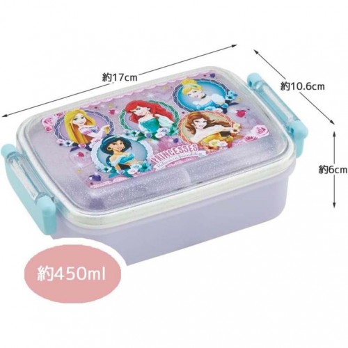 Skater Antibacterial Airtight Lunchbox With Divider 450ml (Disney Princess) Skater Antibacterial Airtight Lunchbox With Divider 450ml (Disney Princess)
