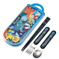 Japan SKATER Antibacterial dishwasher-safe sliding trio set（ Blue Pokemon）