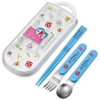 Japan SKATER Antibacterial dishwasher-safe sliding trio set（ Doraemon）
