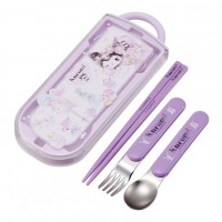 Japan SKATER Antibacterial dishwasher-safe sliding trio set（Kuromi）
