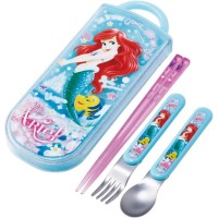 Japan SKATER Antibacterial dishwasher-safe sliding trio set （Disney Princess Ariel）