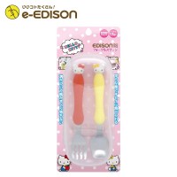 Edison Stainless Steel Spoon and Fork with Case (Hello Kitty)