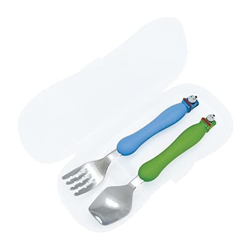 Edison Baby Stainless Steel Spoon and Fork with Case (thomas)