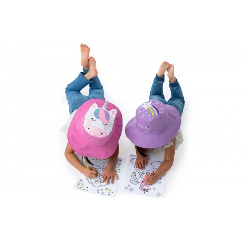 Flap Jack Kids Reversible Baby & Kids Sun Hat - Unicorn & Star Flap Jack Kids Reversible Baby & Kids Sun Hat - Unicorn & Star