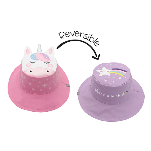 Flap Jack Kids Reversible Baby & Kids Sun Hat - Unicorn & Star Flap Jack Kids Reversible Baby & Kids Sun Hat - Unicorn & Star