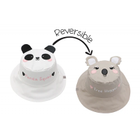 Flap Jack Kids Reversible Baby & Kids Sun Hat - Panda & Koala
