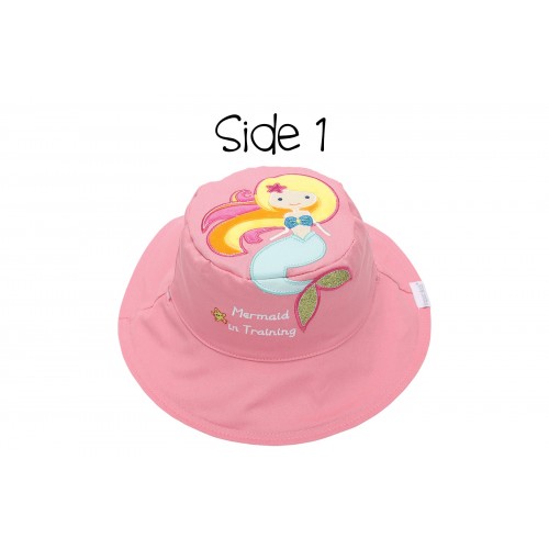 Flap Jack Kids Reversible Baby & Kids Sun Hat - Mermaid & Seahorse