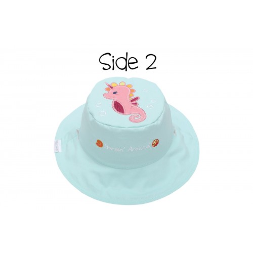 Flap Jack Kids Reversible Baby & Kids Sun Hat - Mermaid & Seahorse
