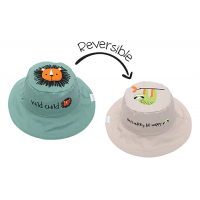 Flap Jack Kids Reversible Baby & Kids Sun Hat - Lion & Sloth