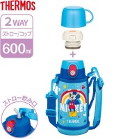 Thermos Vacuum Insulated 2-Way Bottle 600ml (Mickey Blue)