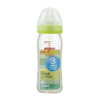 Pigeon Glass feeding Bottle M teat 240ml （Green）