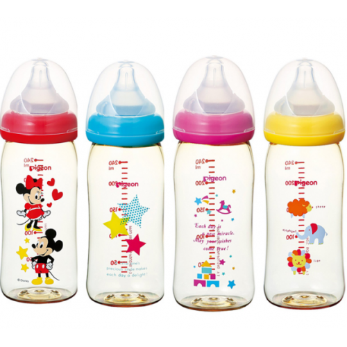 Pigeon SofTouch Peristaltic Plus Wide Neck Nursing Bottle PPSU 240ml (M Teat Pink）