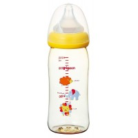 Pigeon SofTouch Peristaltic Plus Wide Neck Nursing Bottle PPSU 240ml (M Teat Yellow）