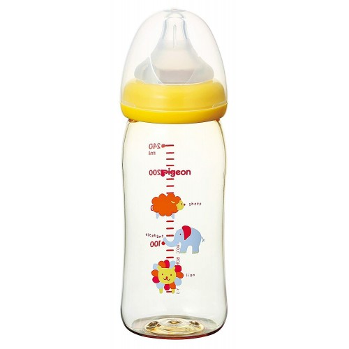 Pigeon SofTouch Peristaltic Plus Wide Neck Nursing Bottle PPSU 240ml (M Teat Yellow）