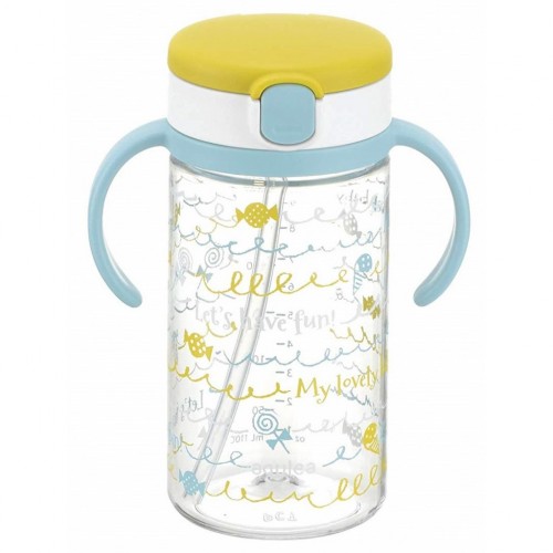 Japan Richell Aqulea Outing Straw Mug 320ml Yellow 