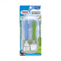 Edison Baby Stainless Steel Spoon and Fork with Case (thomas)