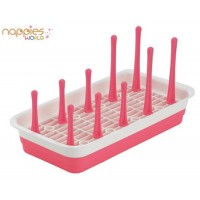 INOMATA Bottle Drying Rack (Pink)