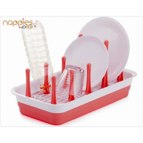 INOMATA Bottle Drying Rack (Pink)