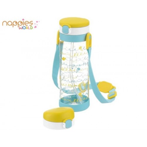 Richell PPSU 2 in 1 Drinking Bottle (Straw + Straight drink) 450ml (Yellow)